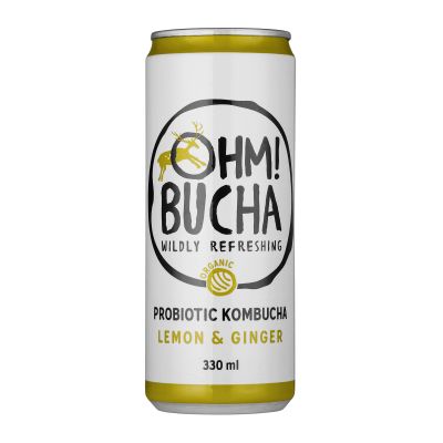 Gėrimas Kombučia citrinų ir imbiero skonio, 330 ml